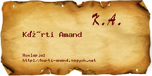 Kürti Amand névjegykártya